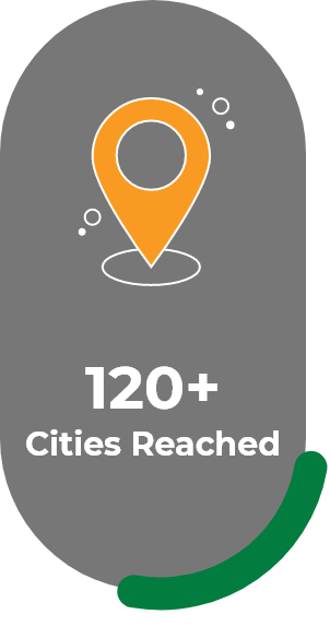 120+ Cities Reached