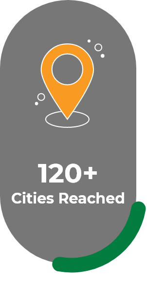 120+ Cities Reached